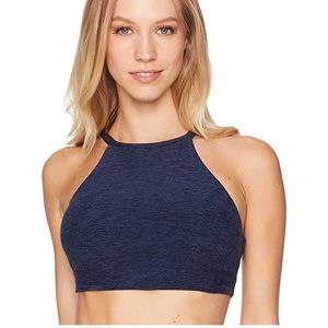 Alo Yoga Lotus Sport Bra heathered navy medium